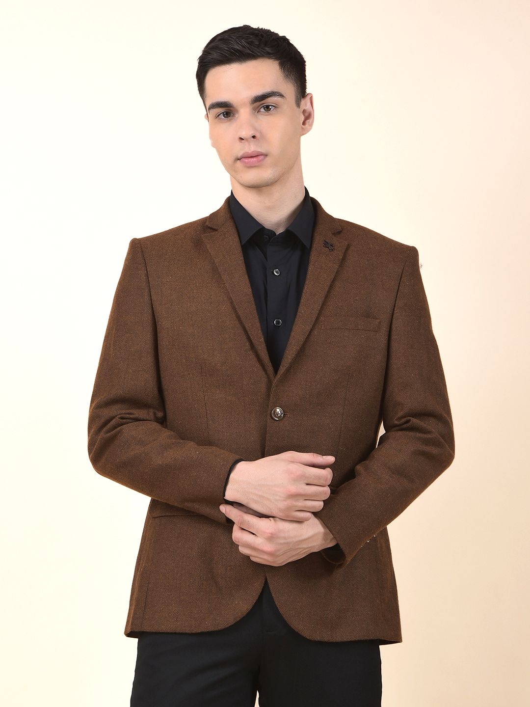 cantabil Men Solid Single Breasted Formal Blazer-picture-13
