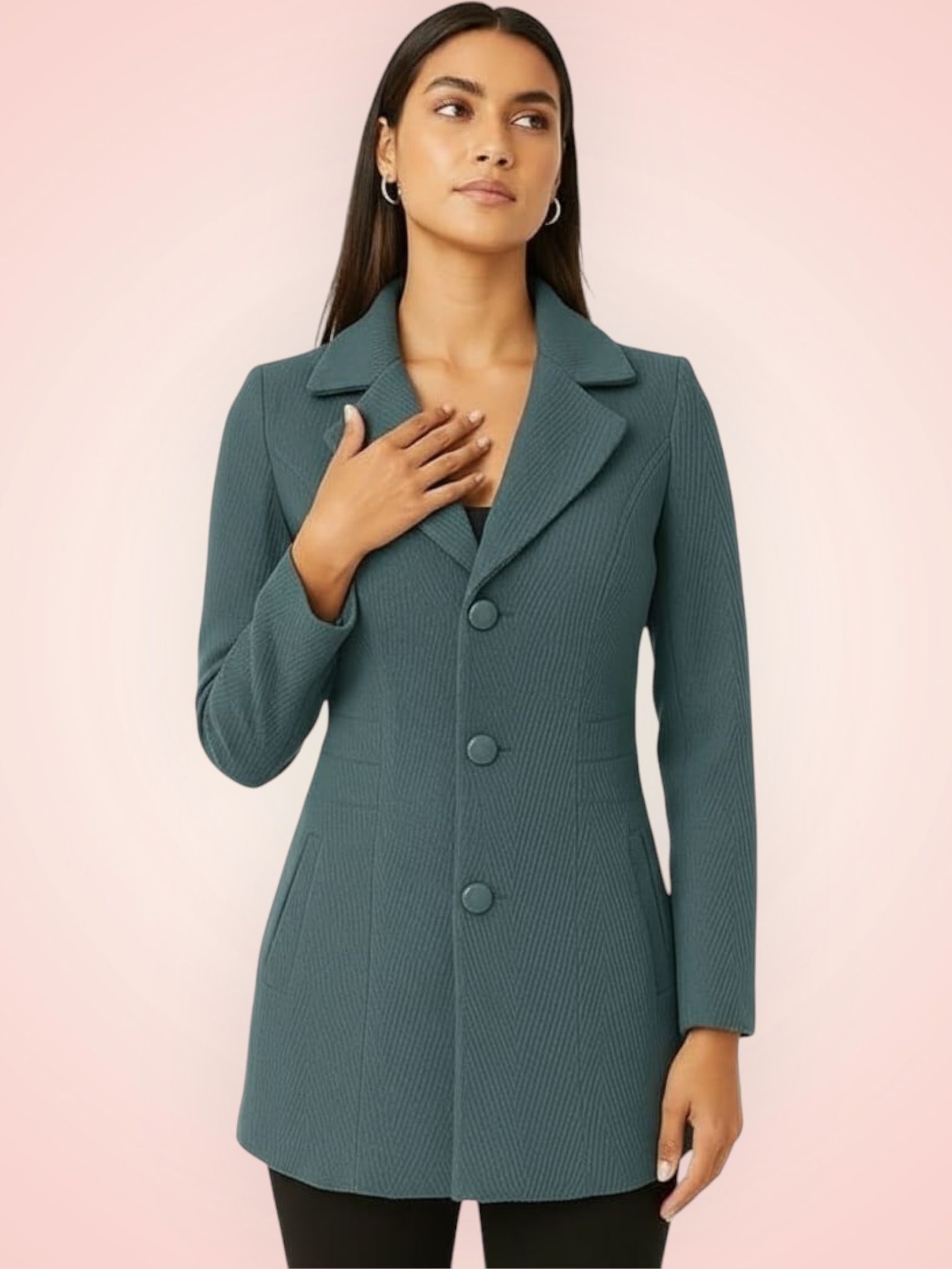 pepzoo Women Solid Double Breasted Casual Blazer-picture-30