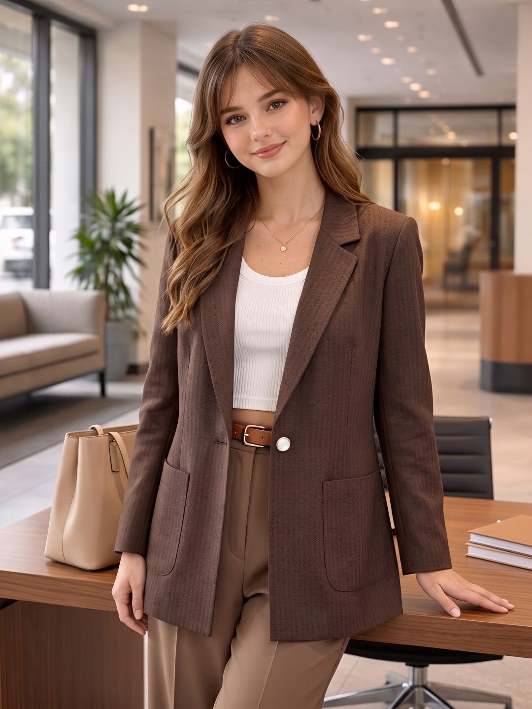 purever india Women Solid Single Breasted Formal Blazer-picture-36