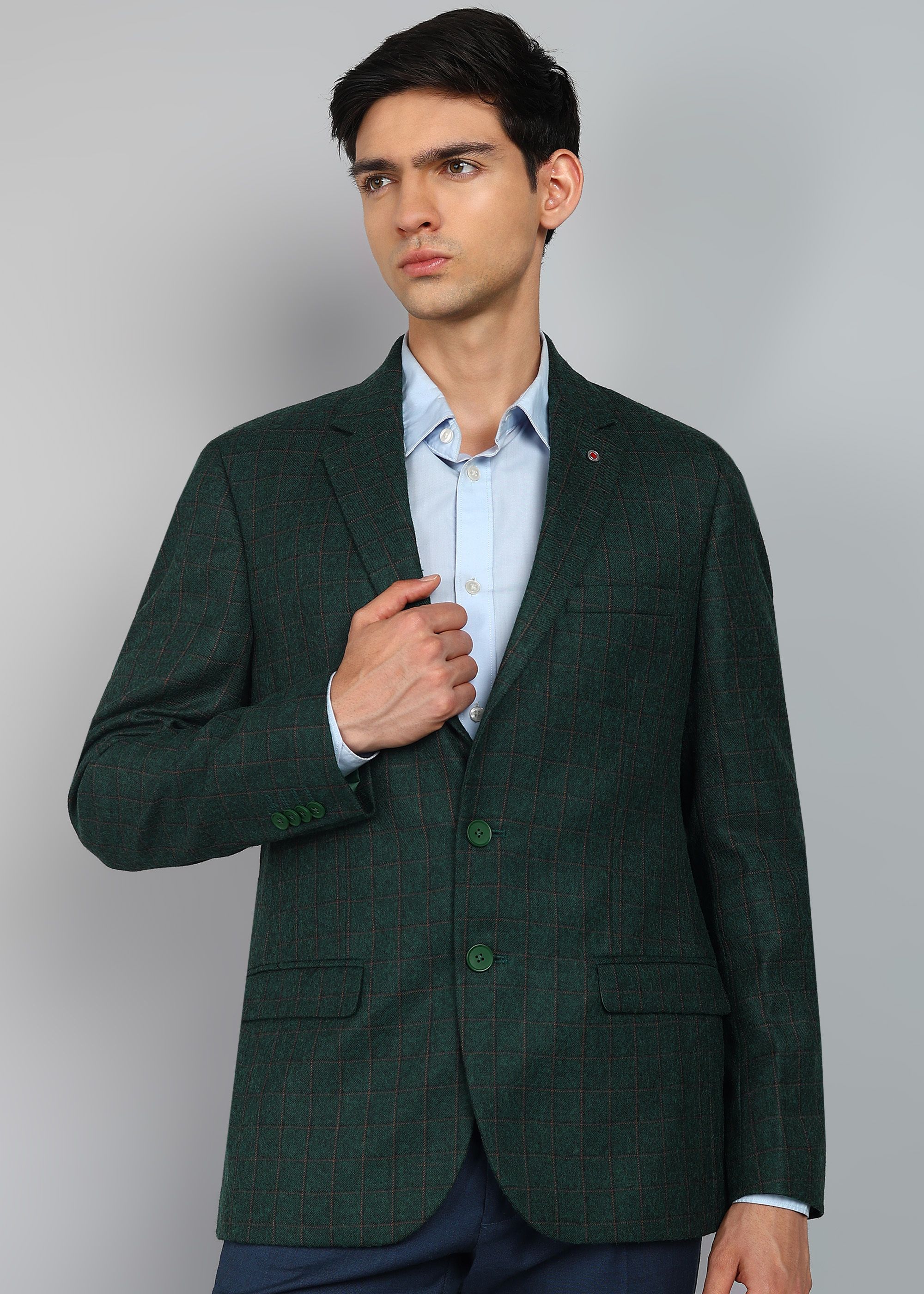 raymond Men Checkered Single Breasted Formal Blazer-picture-19