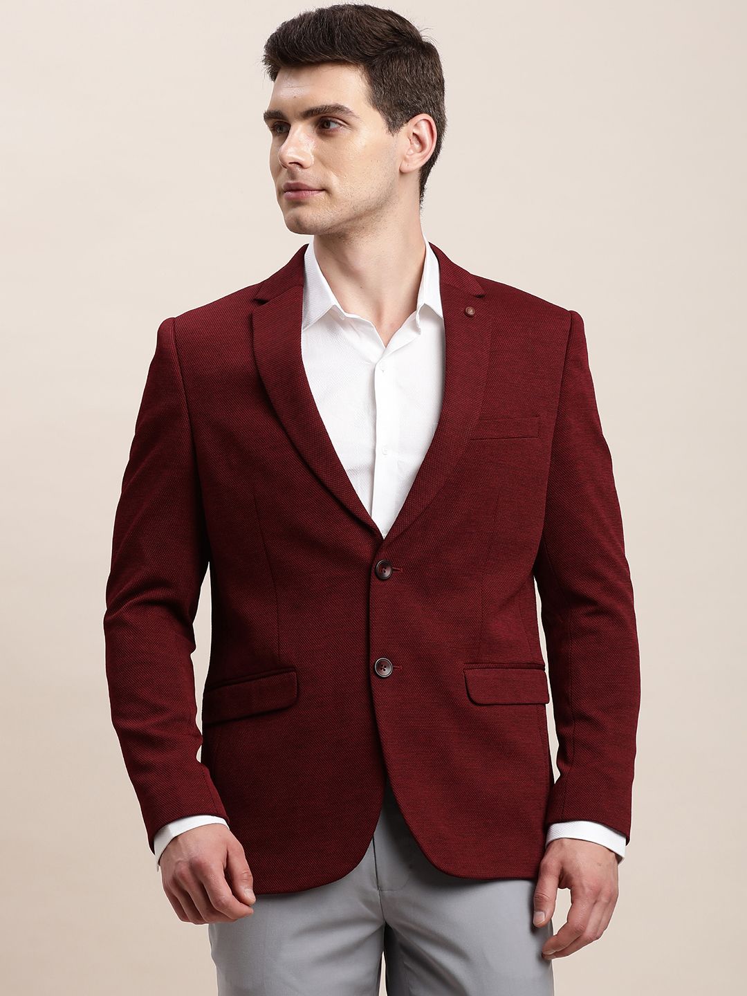 turtle Men Self Design Single Breasted Casual Blazer-picture-16