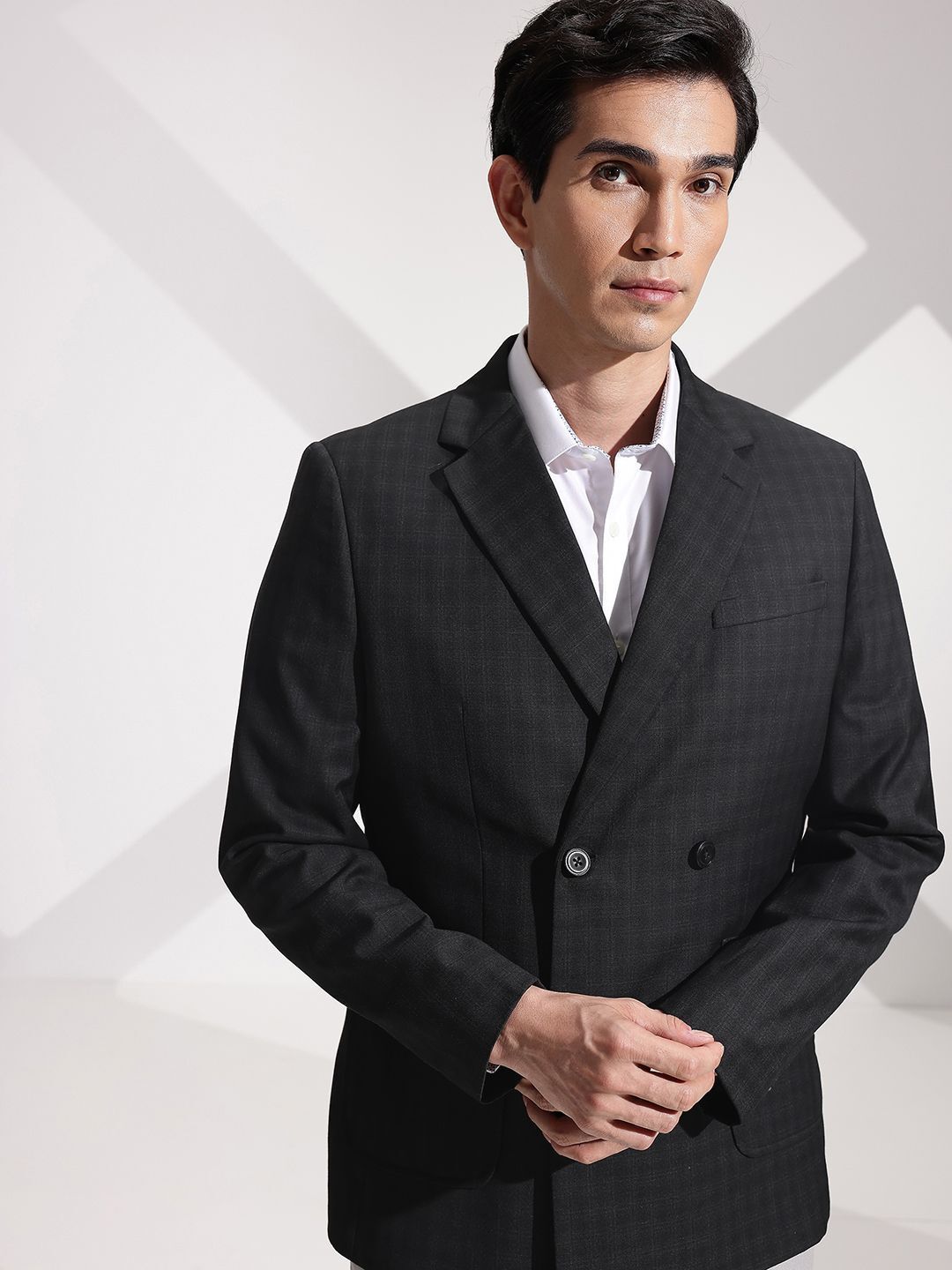 invictus Men Checkered Double Breasted Formal Blazer-picture-14