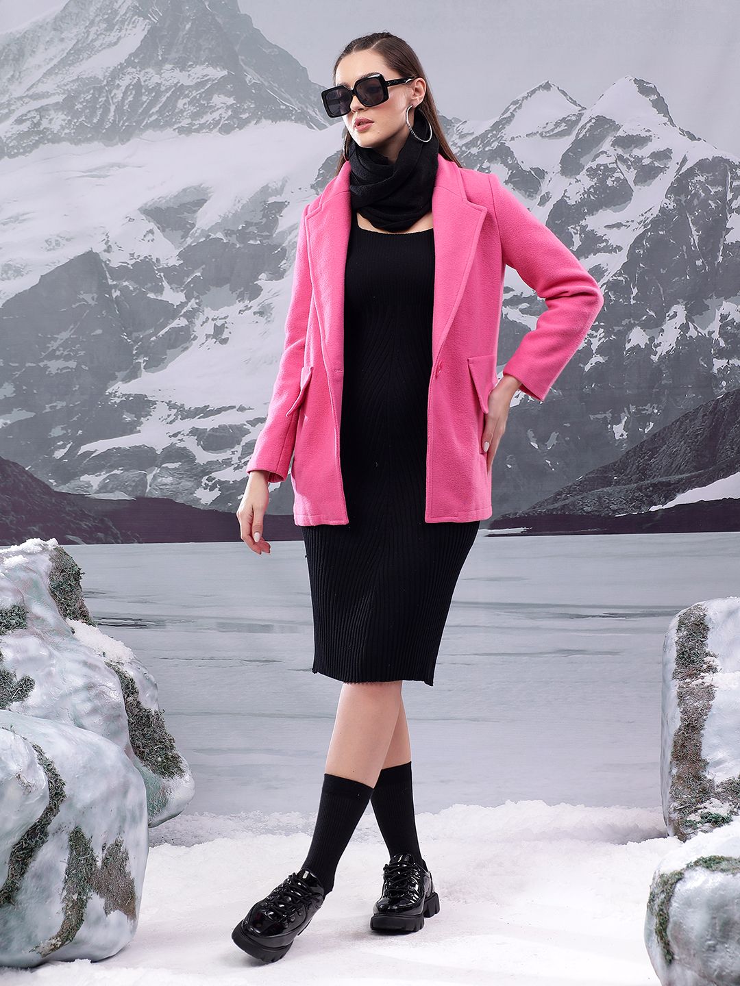 kotty Women Solid Single Breasted Casual Blazer-picture-13
