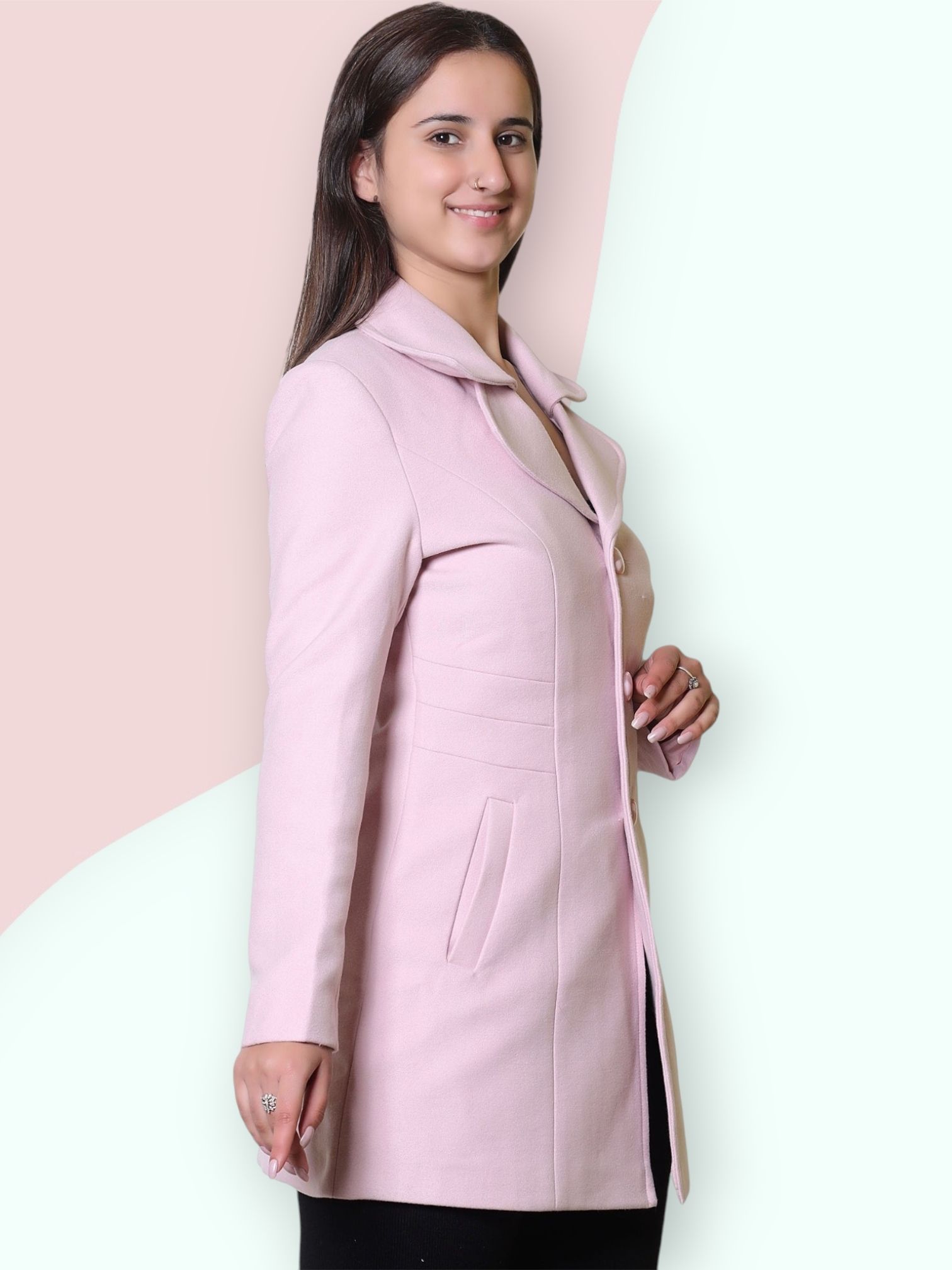peeppzzoo Women Solid Double Breasted Casual Blazer-picture-15
