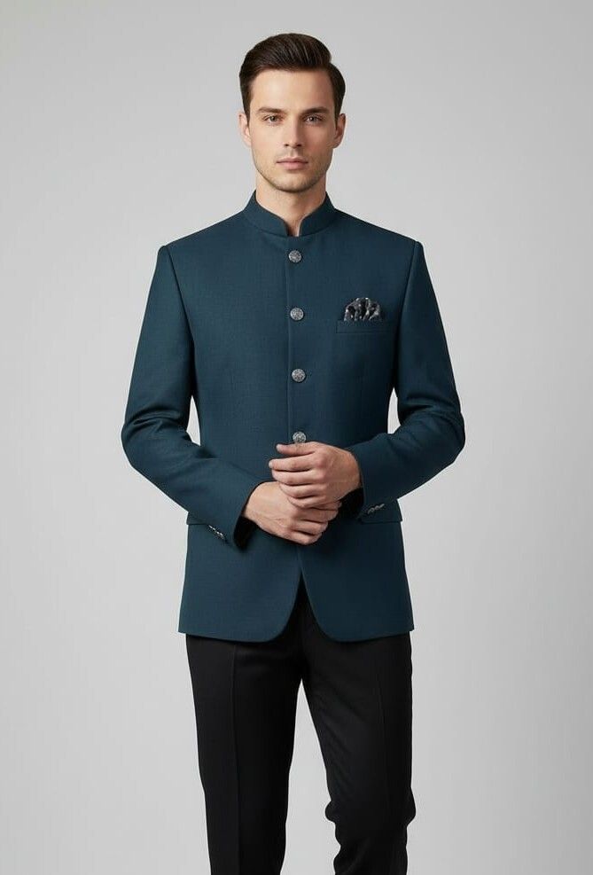 asthetic Men Solid Bandhgala Party, Festive, Formal, Wedding, Casual Blazer-picture-28