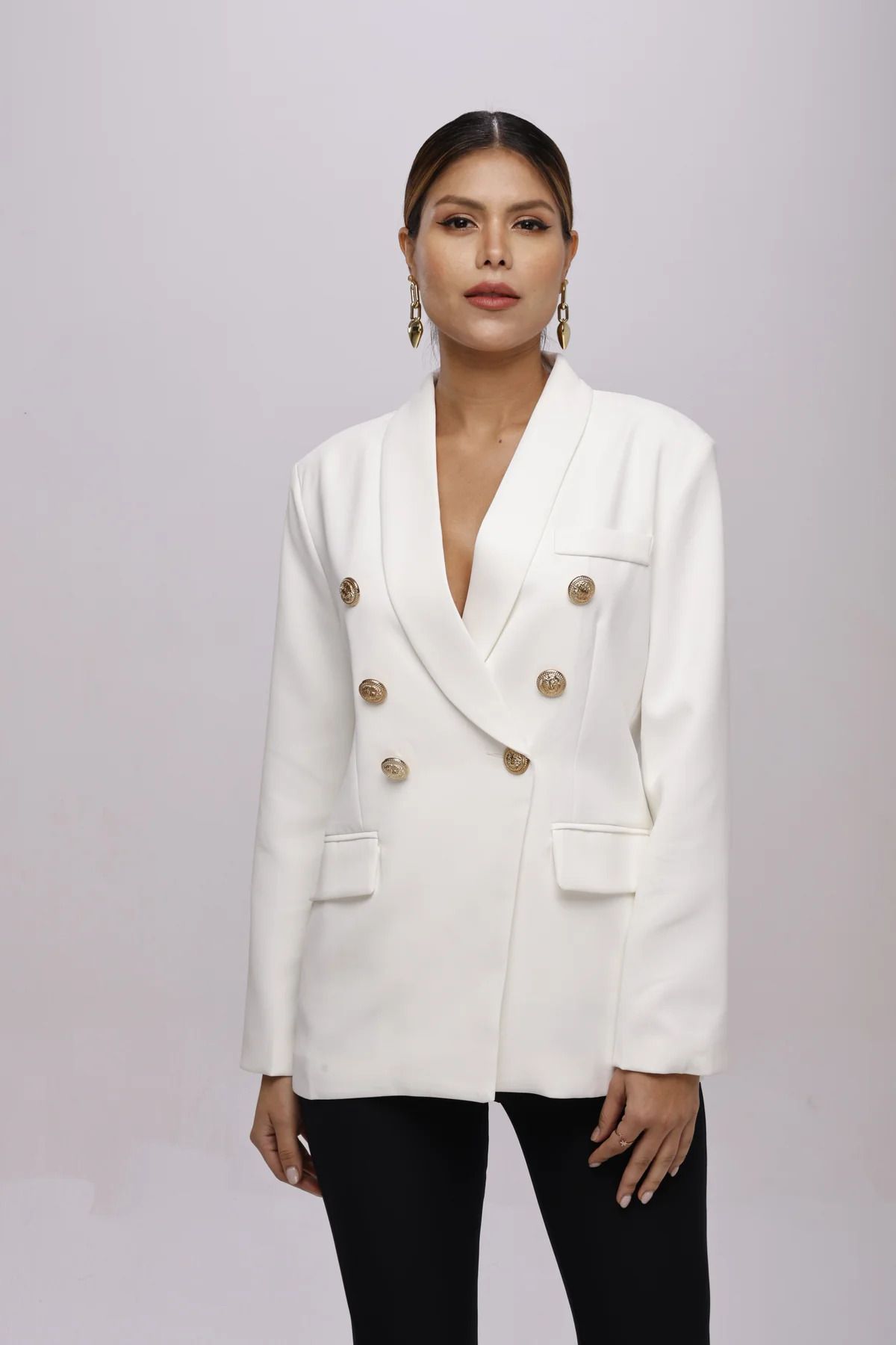 boonne fashions Women Solid Double Breasted Formal Blazer-picture-21