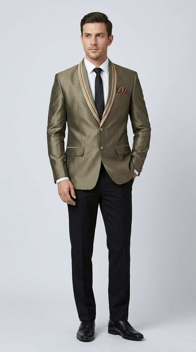 asthetic Men Solid Single Breasted Party, Festive, Formal, Wedding, Casual Blazer-picture-34