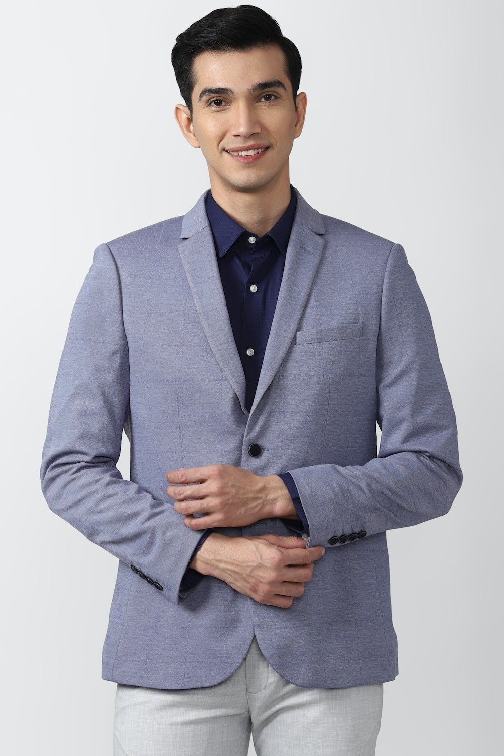 peter england Men Self Design Single Breasted Formal Blazer-picture-30