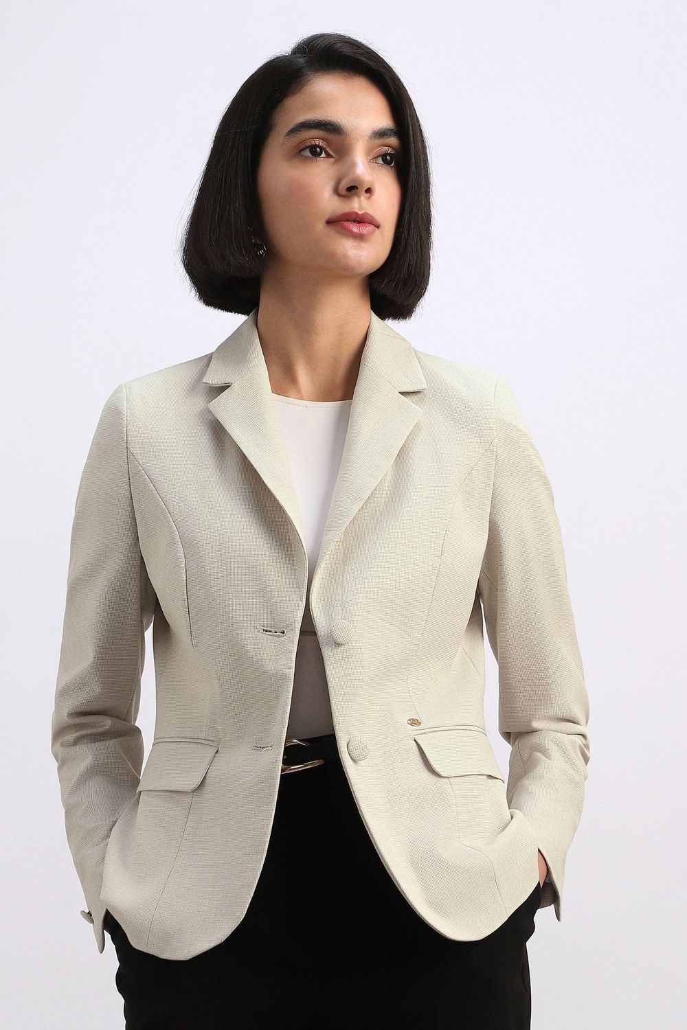 allen solly Women Solid Single Breasted Formal Blazer-picture-44