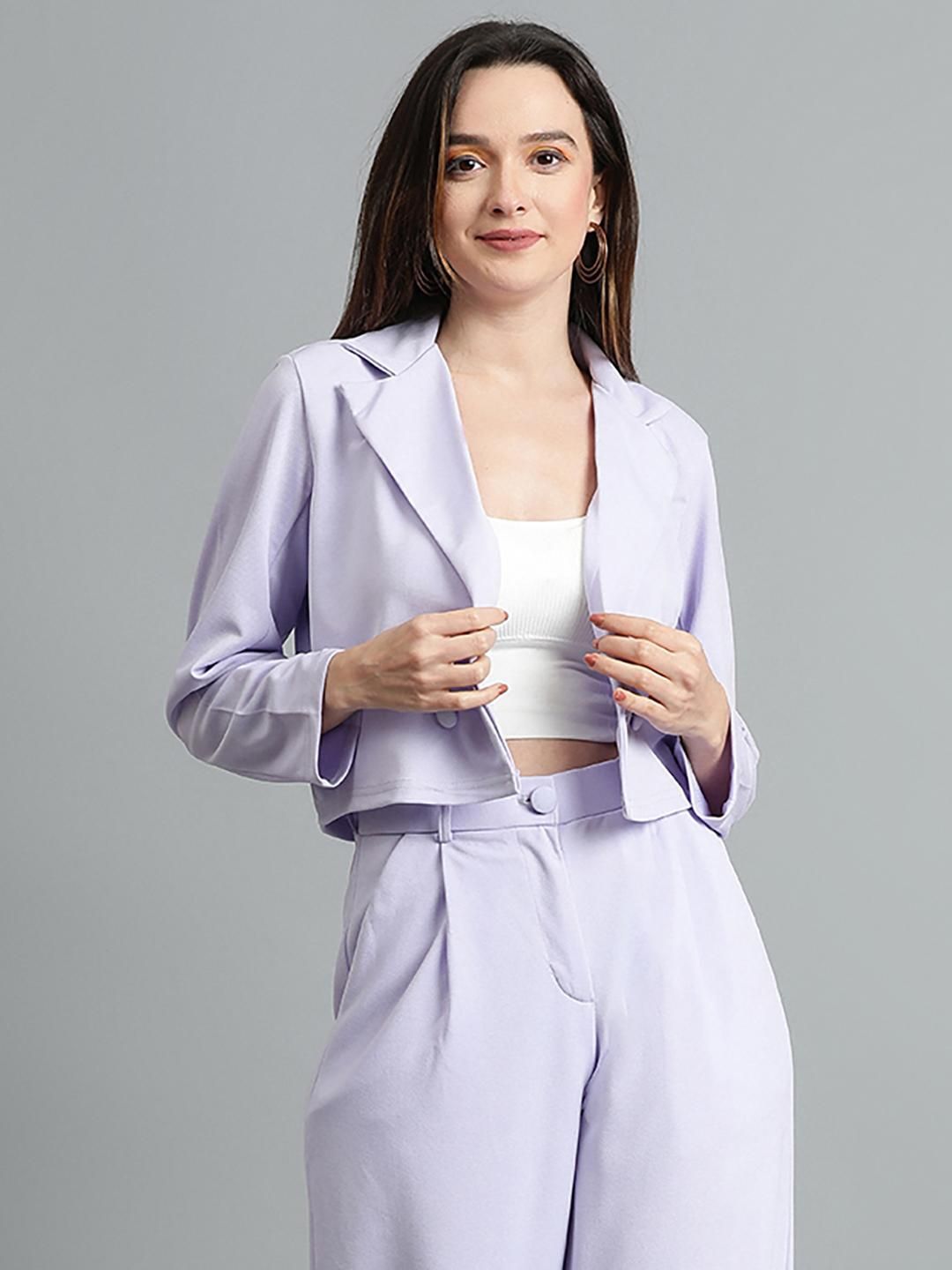 kotty Women Solid Single Breasted Casual Blazer-picture-32