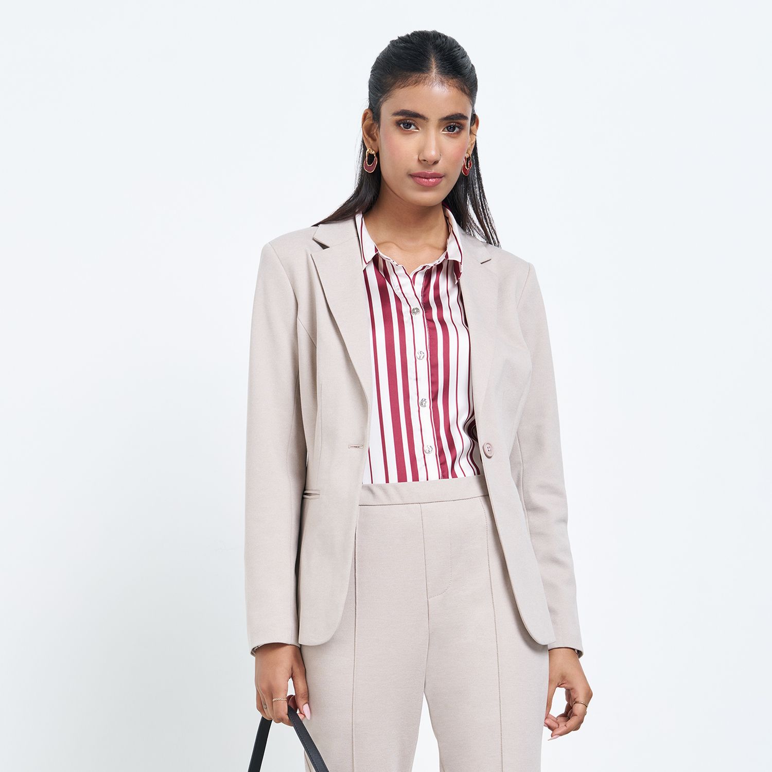 annabelle by pantaloons Women Solid Single Breasted Formal Blazer-picture-24