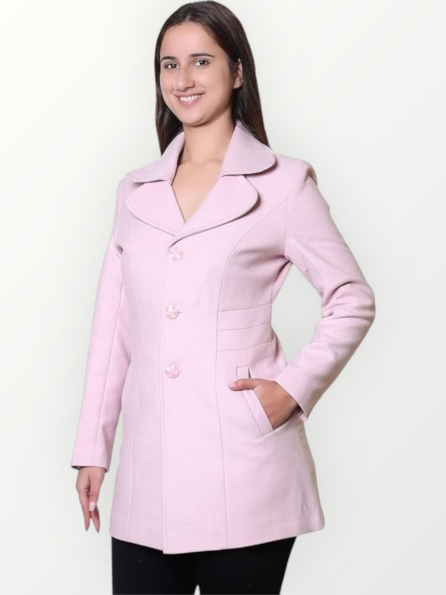 troo blue Women Solid Double Breasted Casual Blazer-picture-27