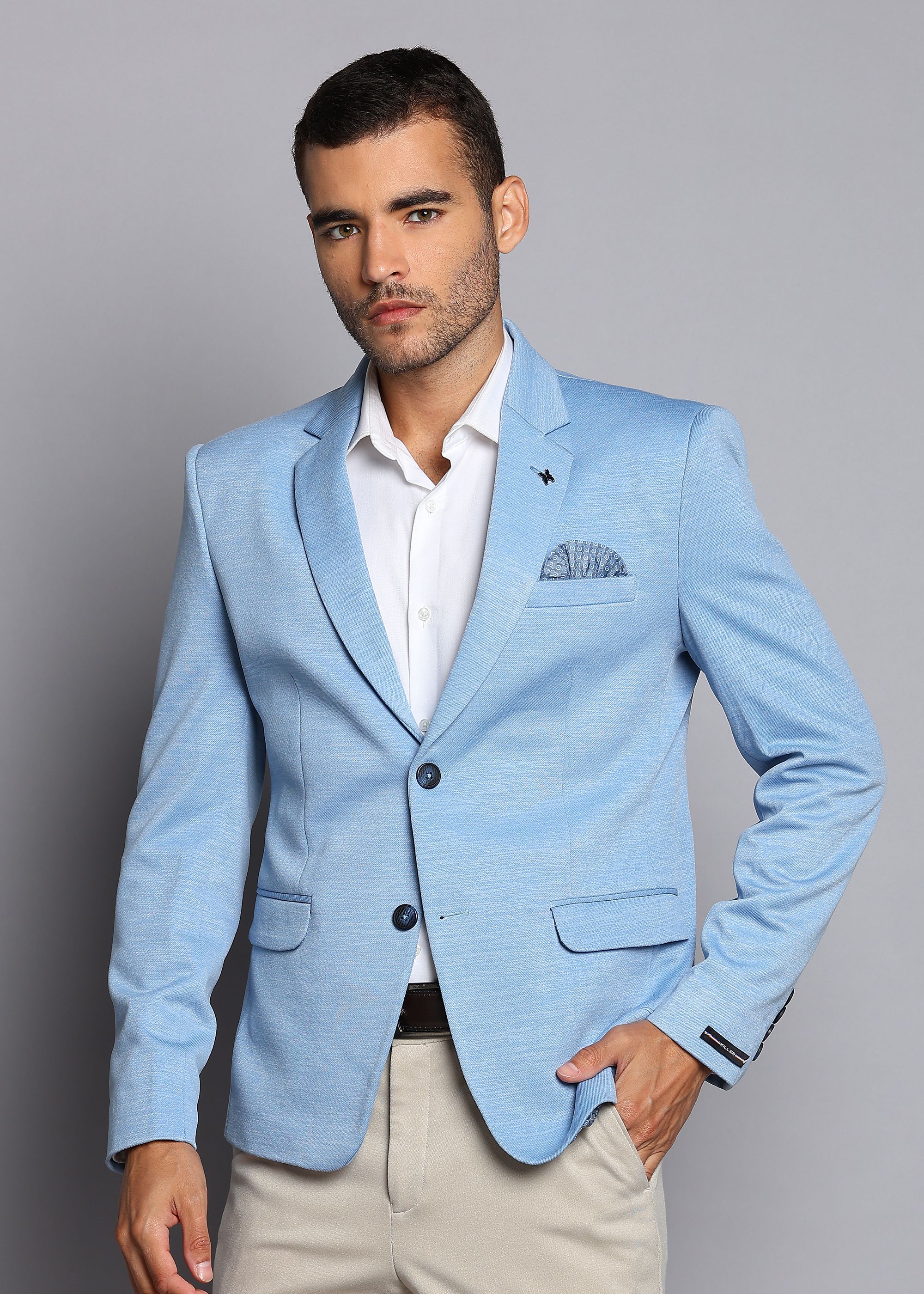 killer Men Solid Single Breasted Casual Blazer-picture-32