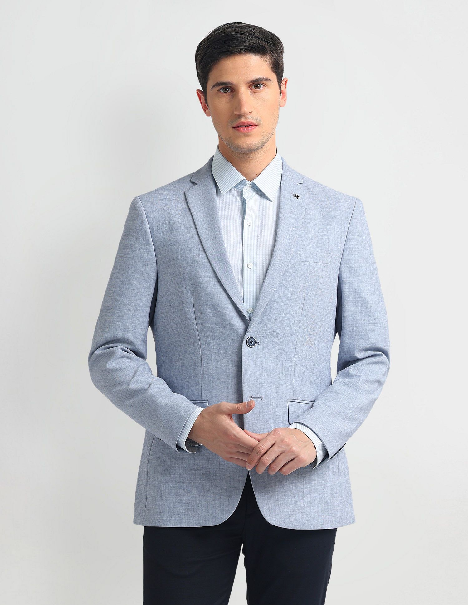 arrow Men Solid Single Breasted Formal Blazer-picture-19