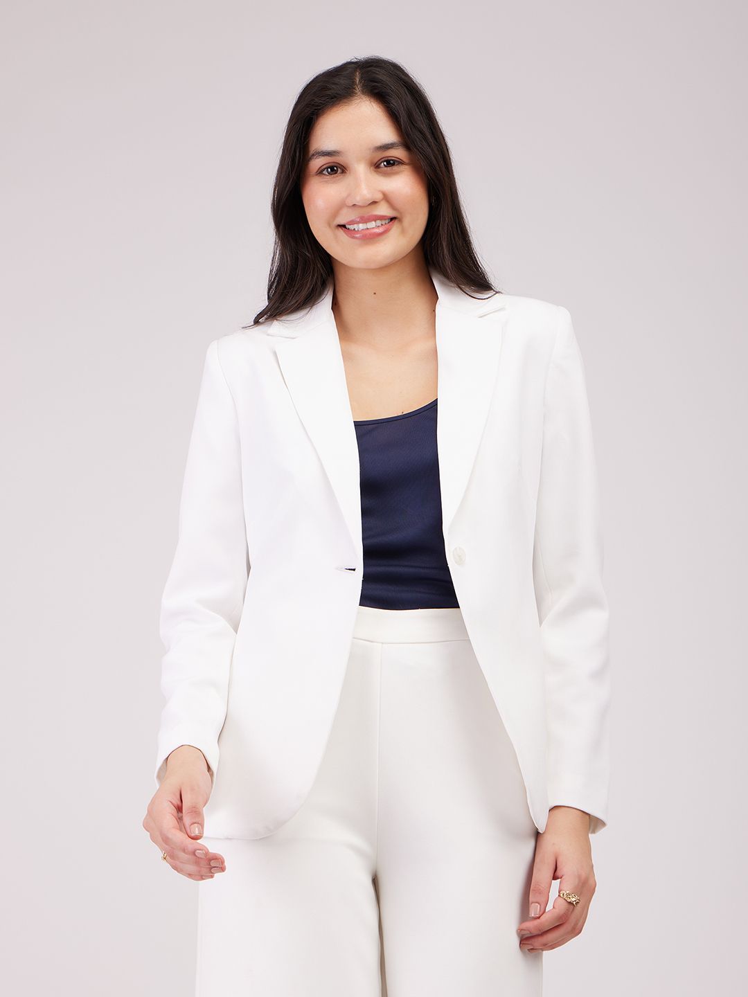 fable street Women Solid Single Breasted Casual Blazer-picture-13