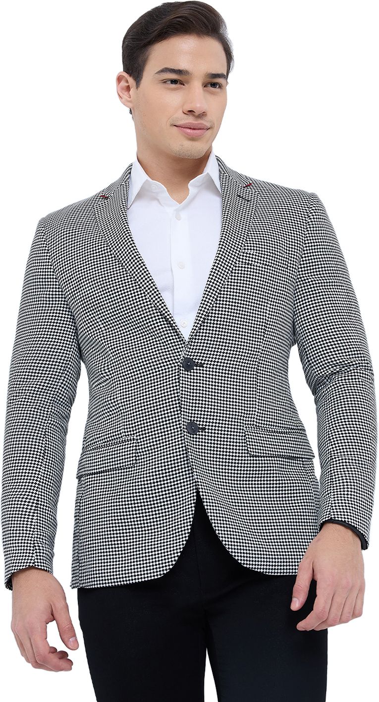 raymond Men Houndstooth Single Breasted Formal Blazer-picture-17
