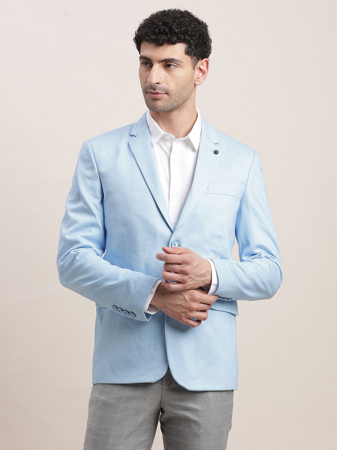turtle Men Checkered Single Breasted Casual Blazer-picture-22