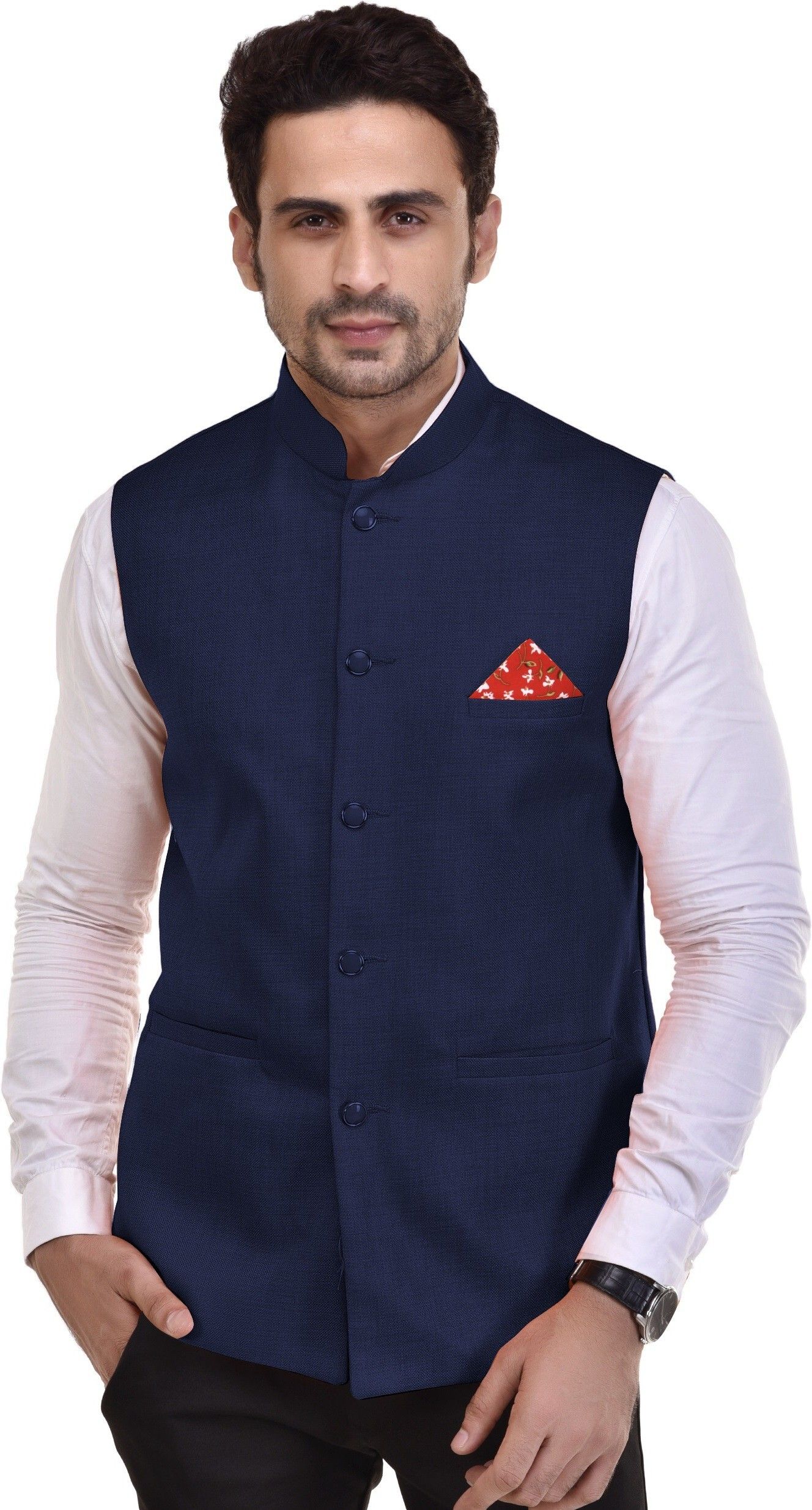 eliq Men Solid Mandarin Festive & Wedding Blazer-picture-19