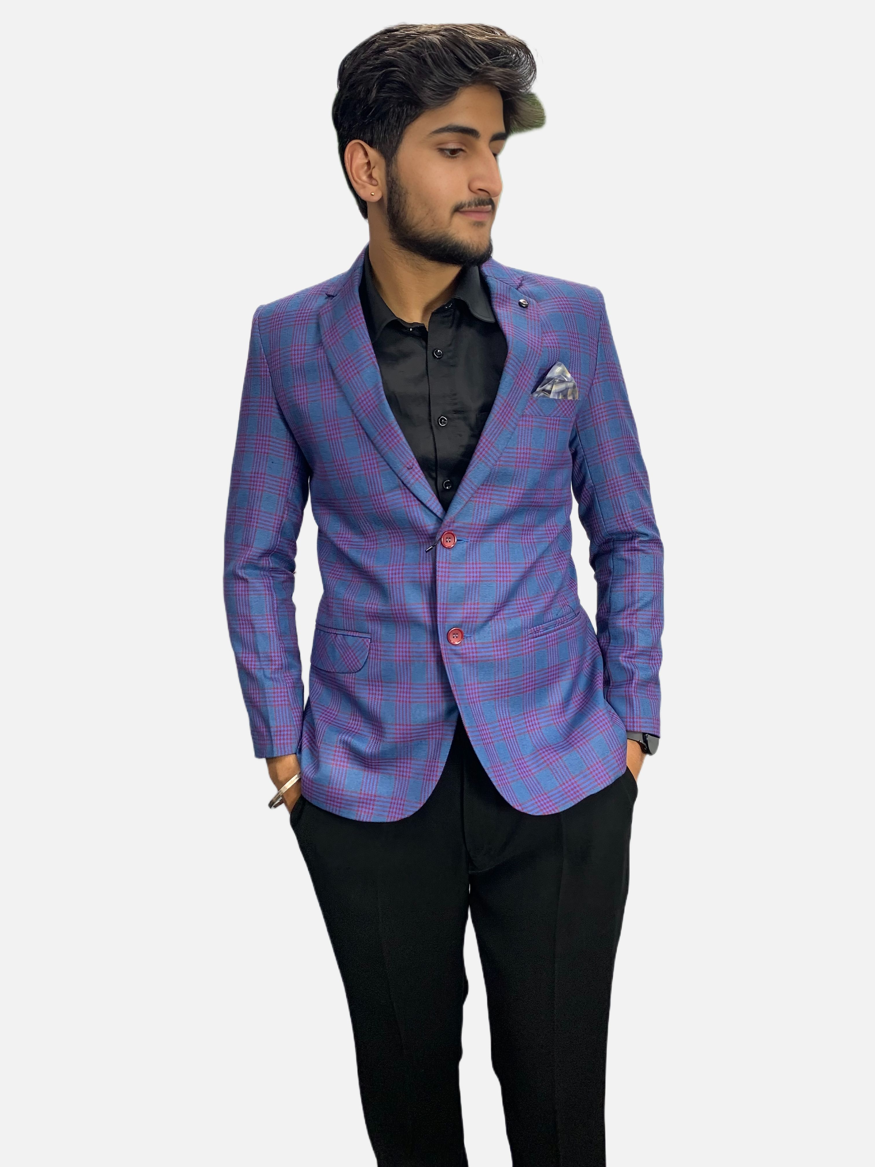 gargian master cut Men Checkered Single Breasted Formal, Party Blazer-picture-16