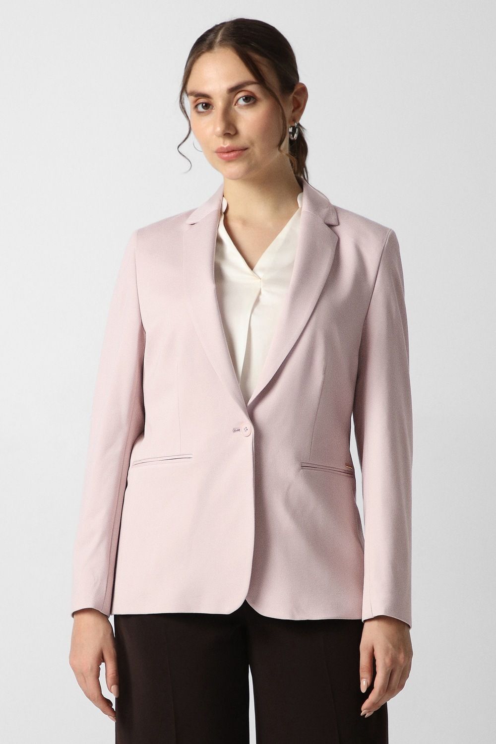 van heusen Women Solid Single Breasted Formal Blazer-picture-26