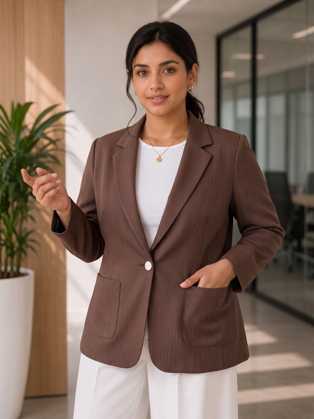 theclassictogs Women Solid Single Breasted Casual Blazer-picture-13