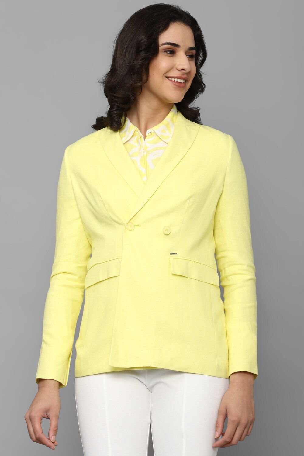 allen solly Women Solid Single Breasted Casual Blazer-picture-28