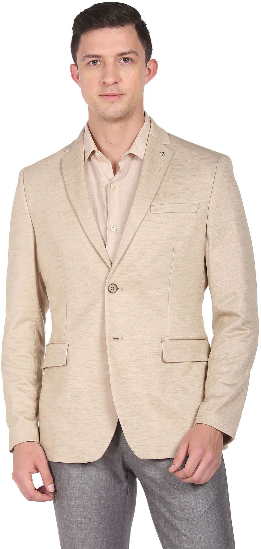 arrow Men Self Design Single Breasted Formal Blazer-picture-32