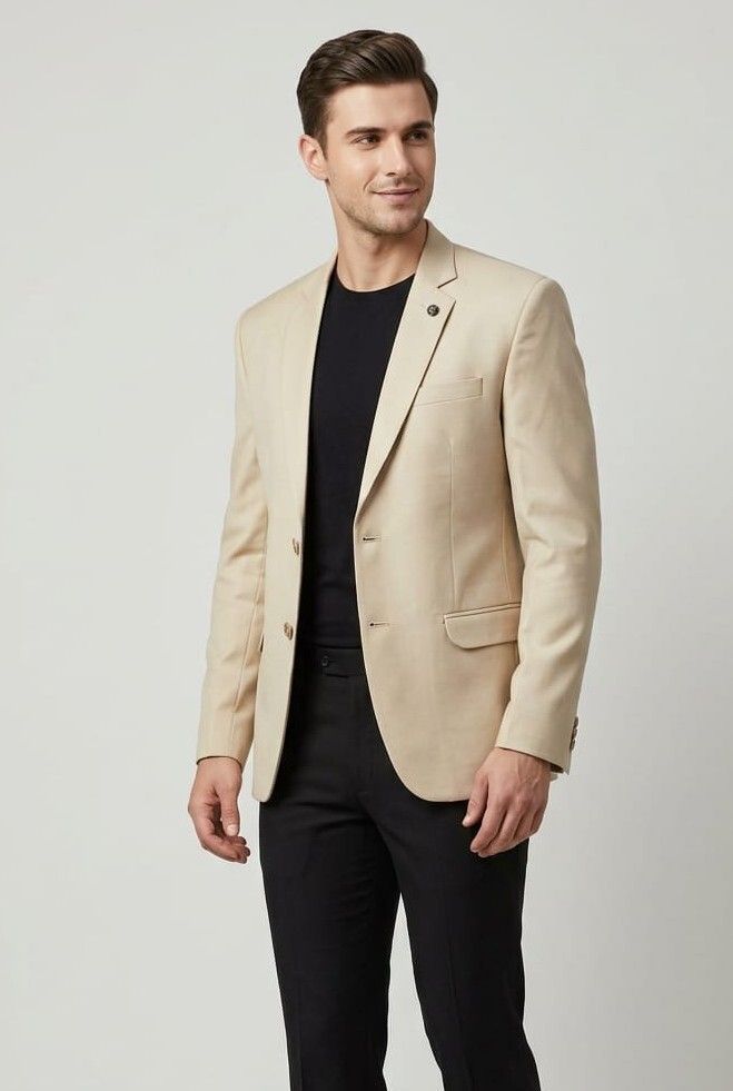 asthetic Men Solid Single Breasted Party, Festive, Formal, Wedding, Casual Blazer-picture-11