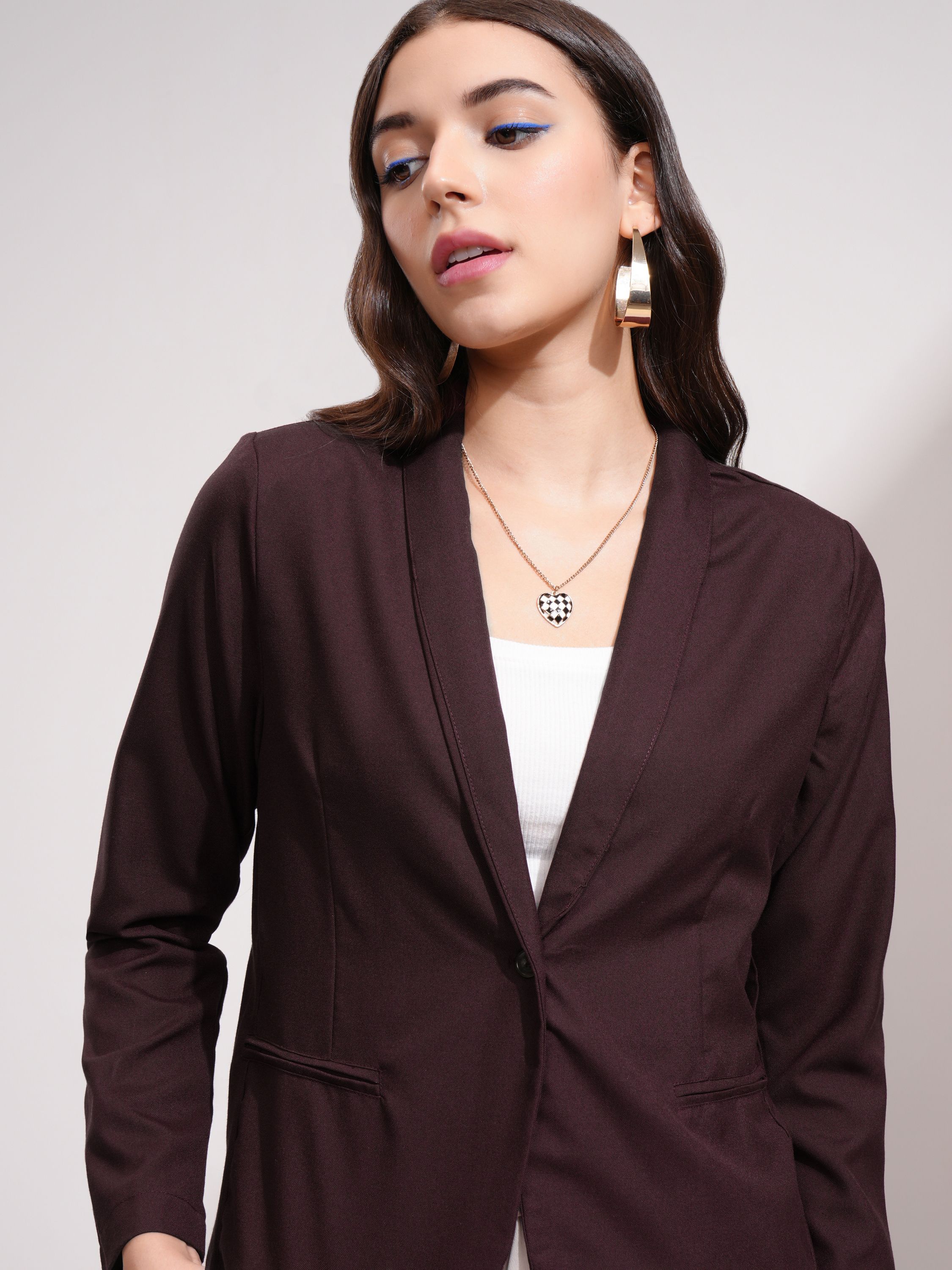 tokyo talkies Women Solid Single Breasted Party Blazer-picture-21