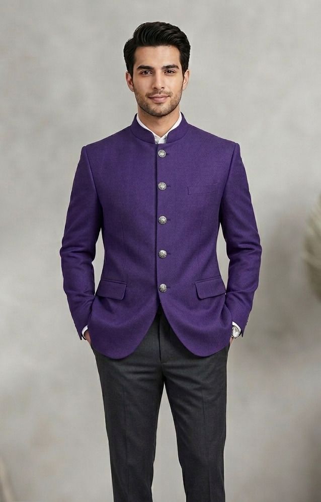asthetic Men Solid Bandhgala Party, Festive, Formal, Wedding, Casual Blazer-picture-22
