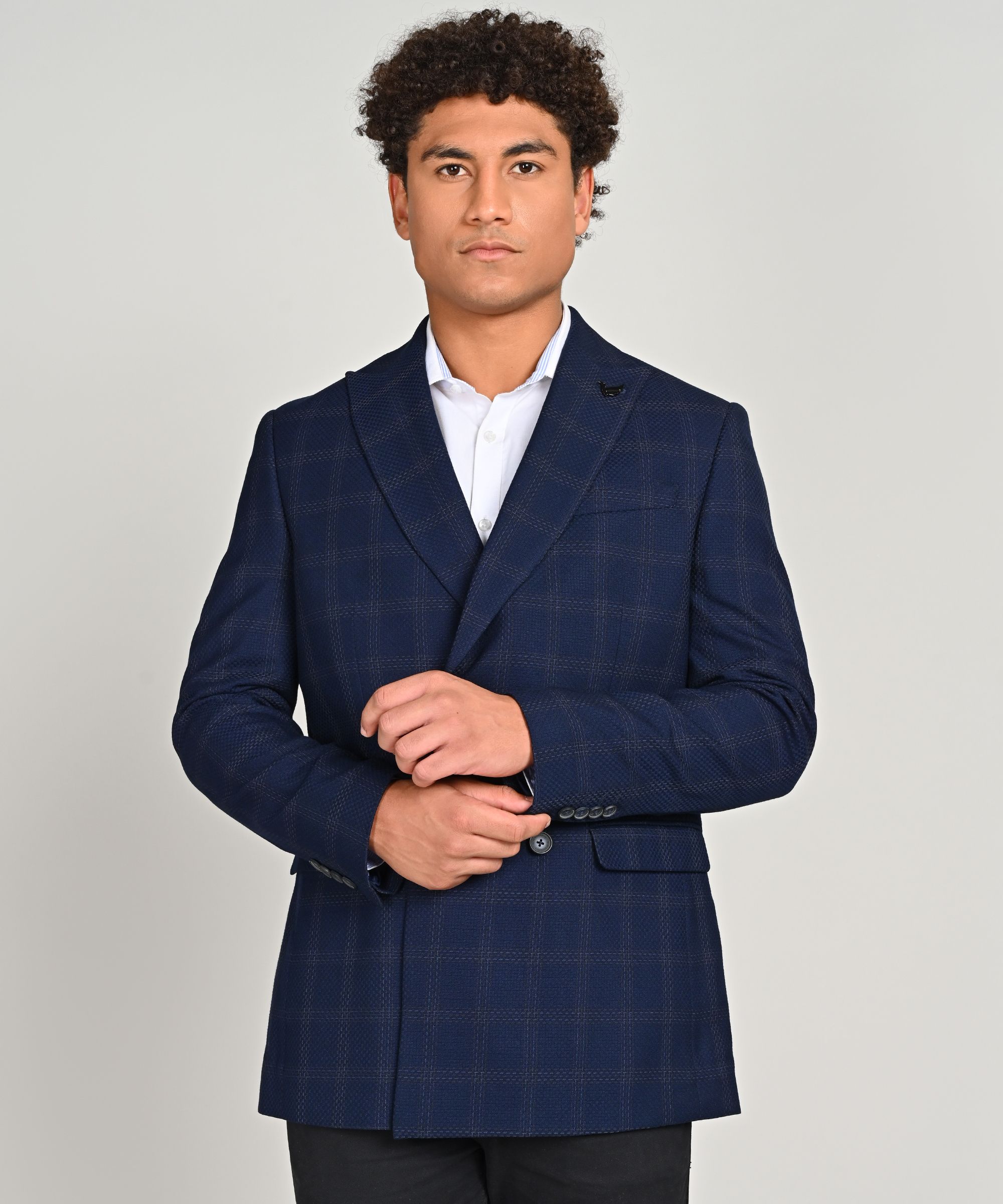 blackberrys Men Checkered Single Breasted Casual Blazer-picture-12