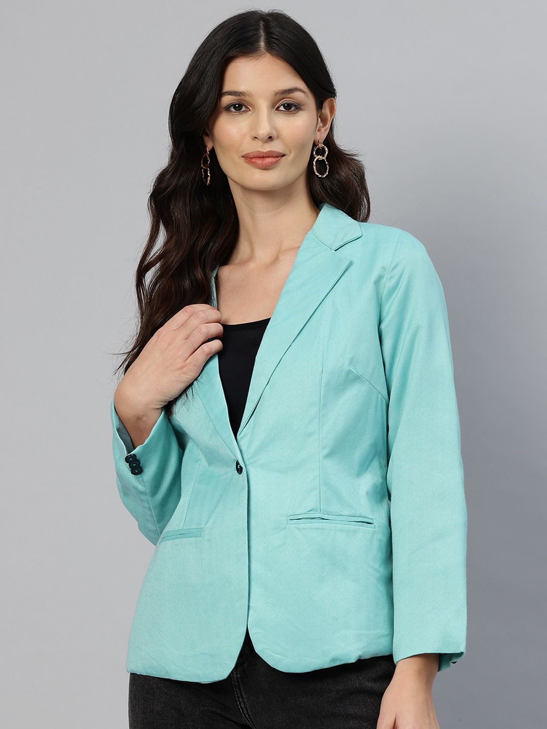 cottinfab Women Solid Single Breasted Formal Blazer-picture-28