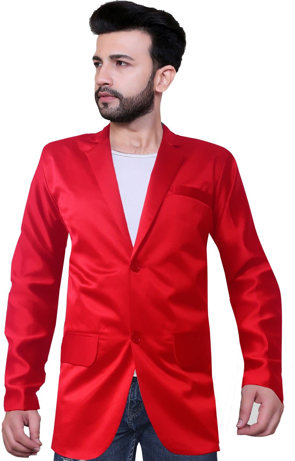 click one Men Solid Single Breasted Casual Blazer-picture-12