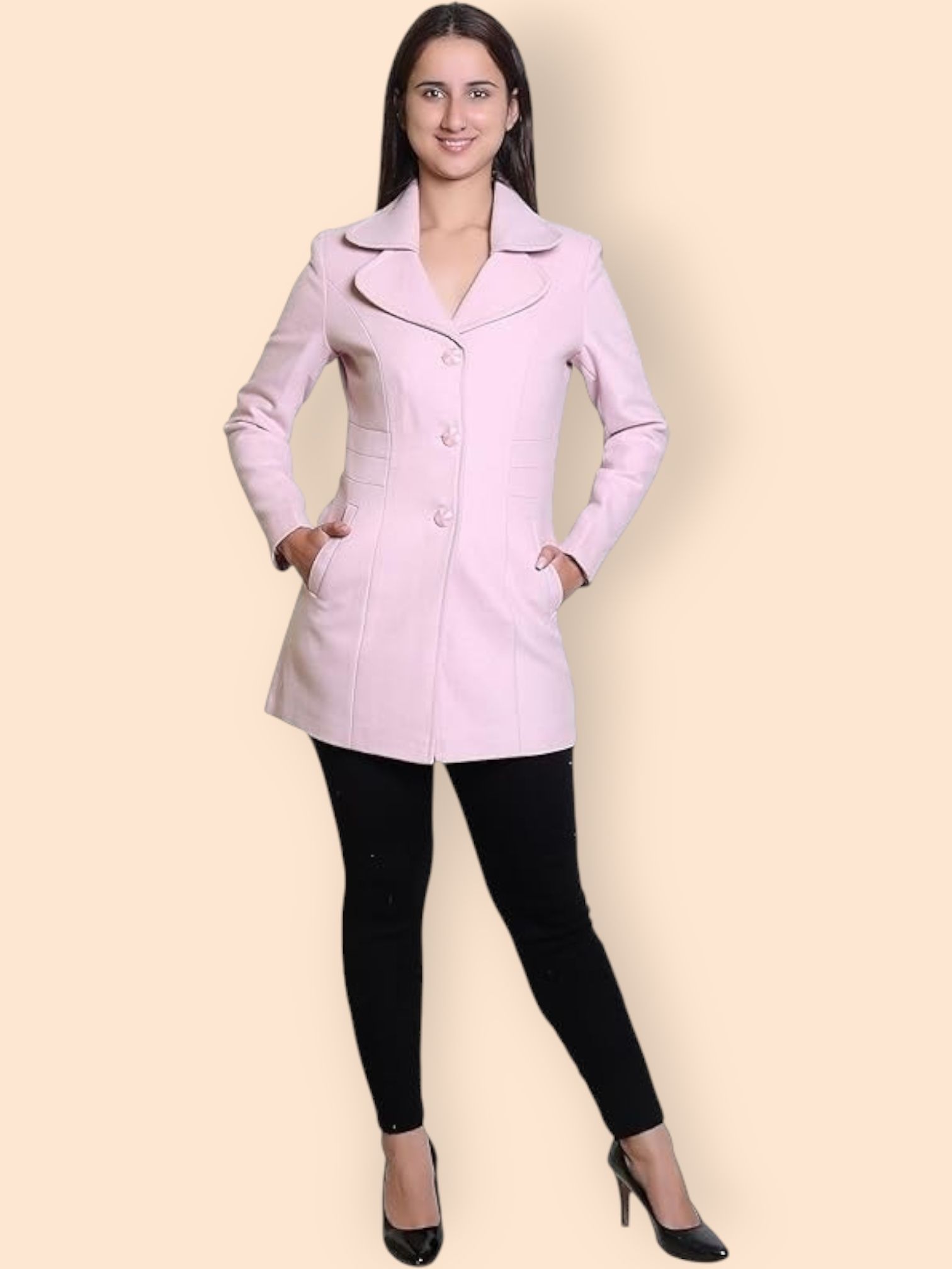 troo blue Women Solid Double Breasted Casual Blazer-picture-31