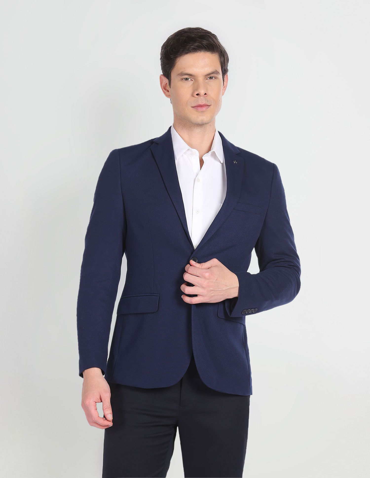 arrow Men Solid Single Breasted Formal Blazer-picture-18