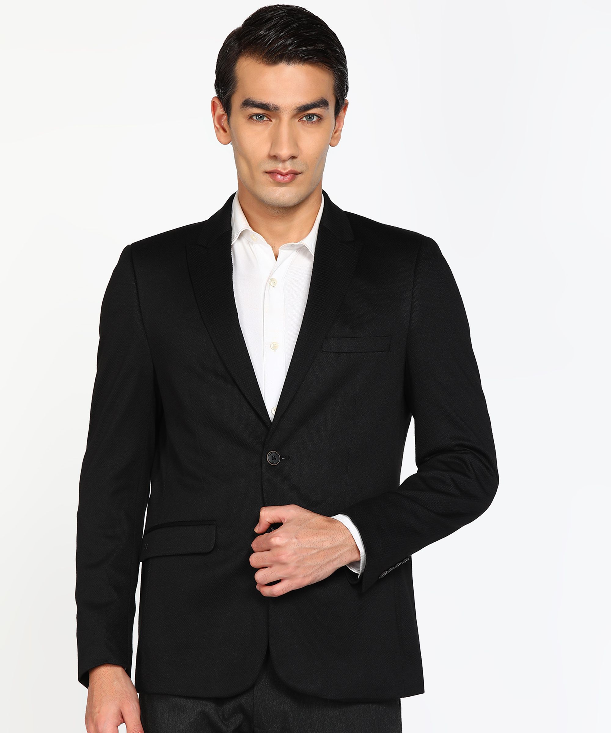 peter england Men Solid Single Breasted Casual Blazer-picture-23