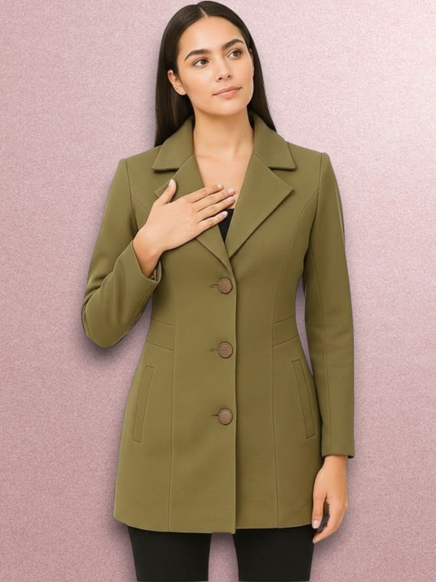 pepzoo Women Solid Double Breasted Casual Blazer-picture-19