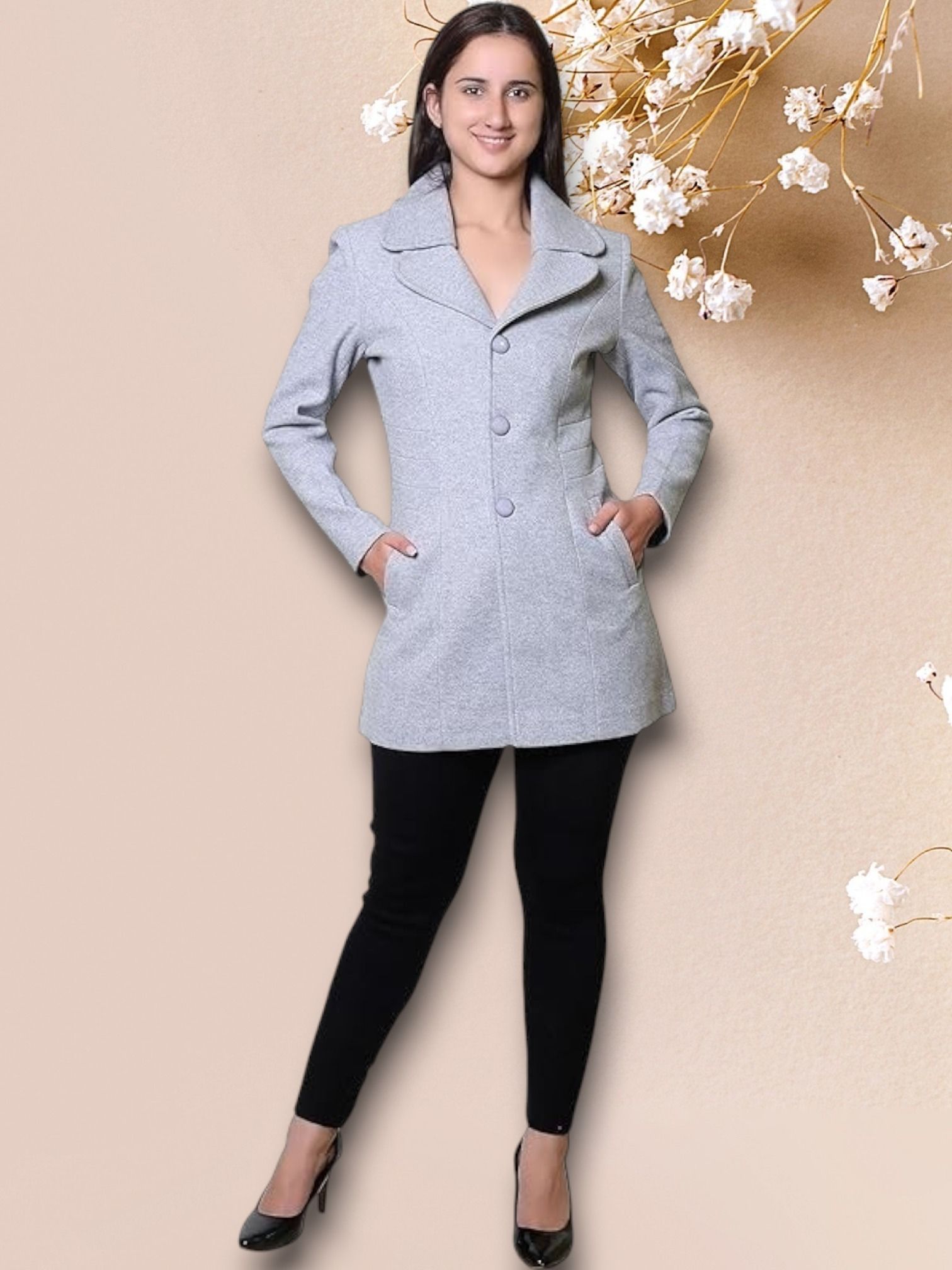 troo blue Women Solid Double Breasted Casual Blazer-picture-30