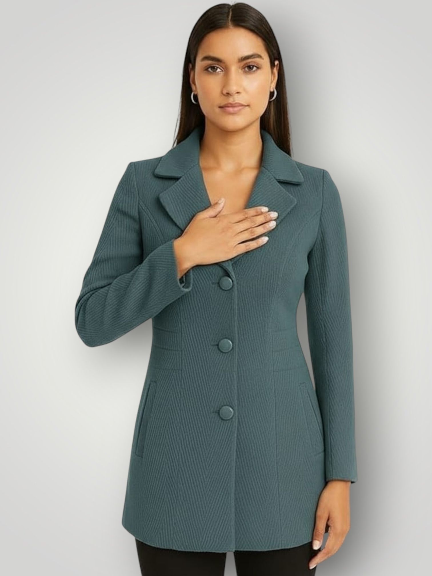 pepzoo Women Solid Double Breasted Casual Blazer-picture-11