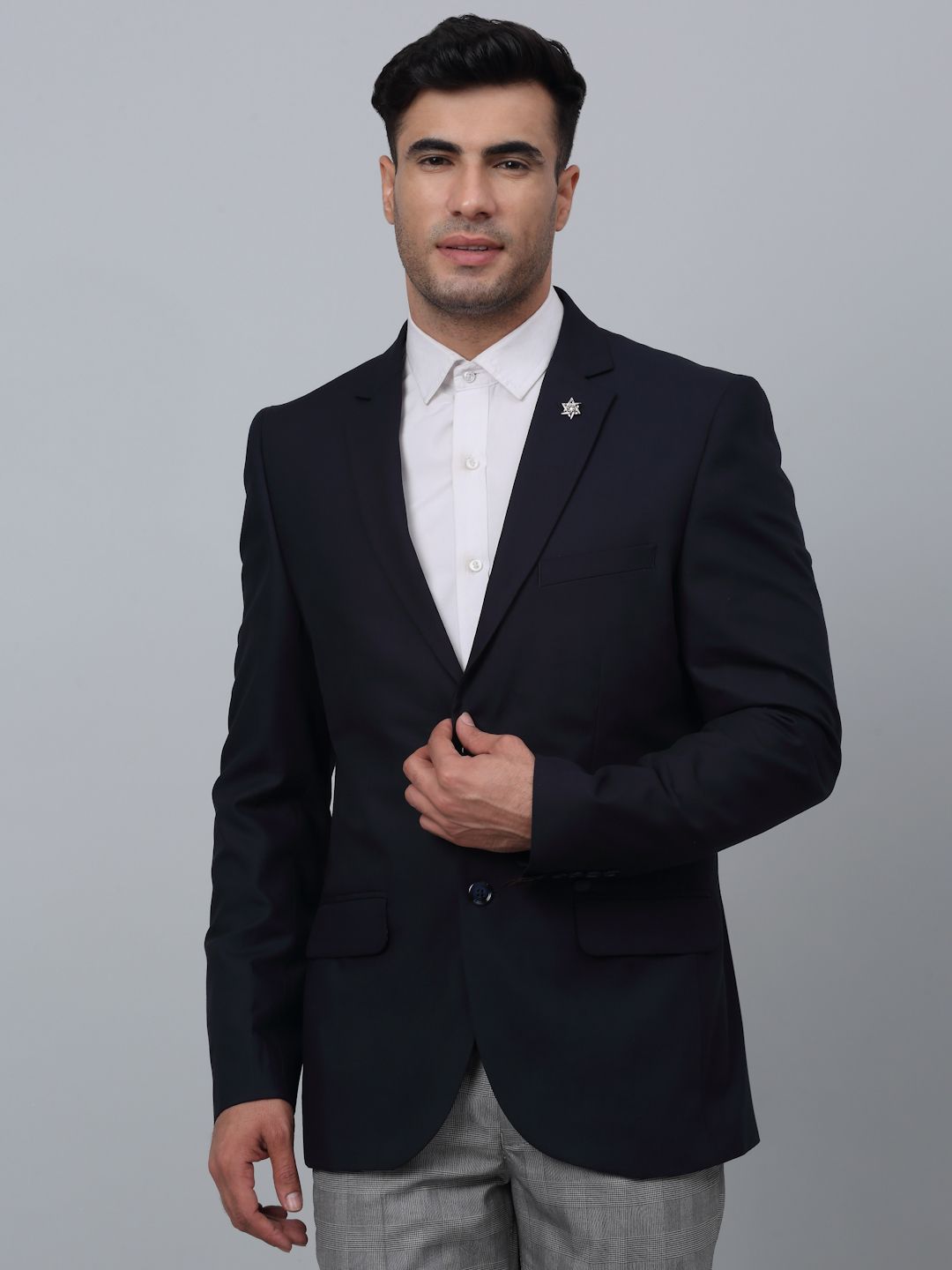 cantabil Men Solid Single Breasted Formal Blazer-picture-39