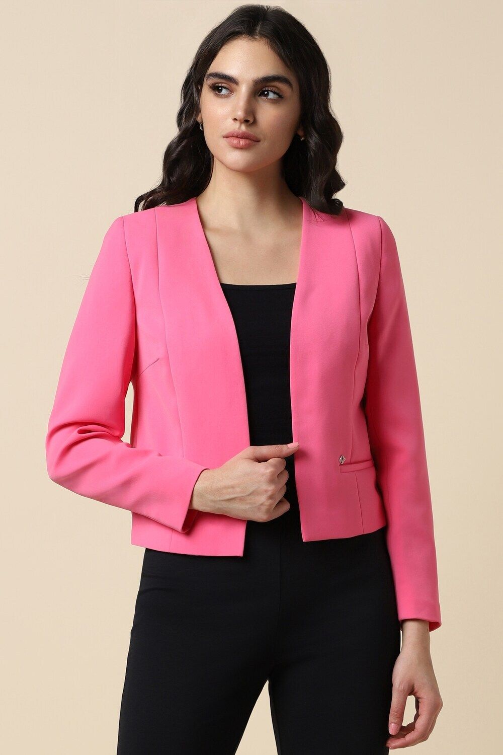 allen solly Women Solid Single Breasted Casual Blazer-picture-24