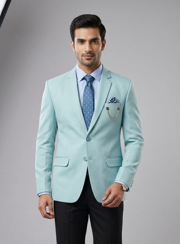 asthetic Men Solid Single Breasted Party, Festive, Formal, Wedding, Casual Blazer-picture-37