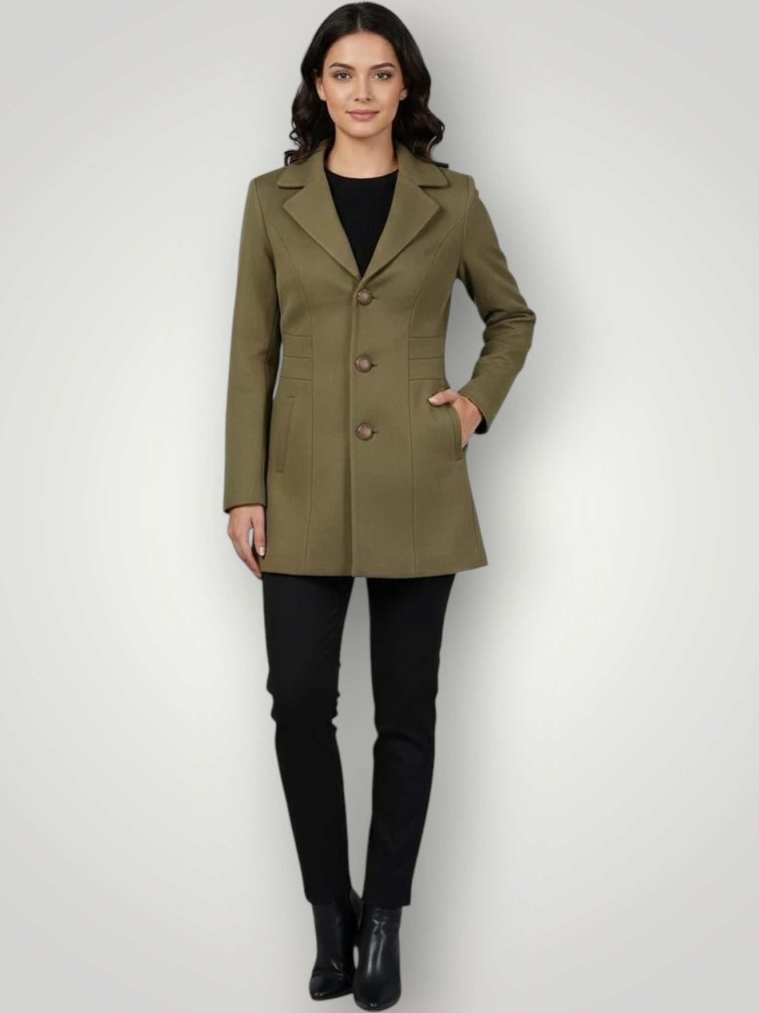 pepzo Women Solid Double Breasted Casual Blazer-picture-19