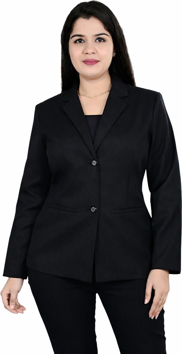 Women Solid Single Breasted Formal, Party, Festive Blazer