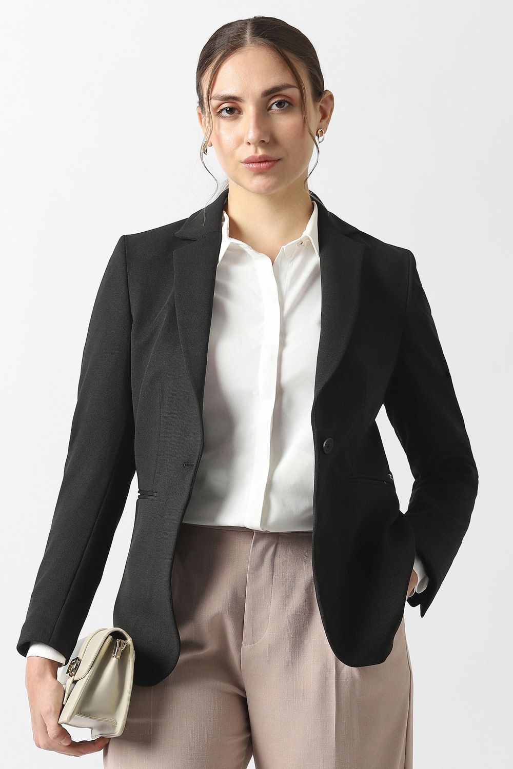 van heusen Women Solid Single Breasted Formal Blazer-picture-34