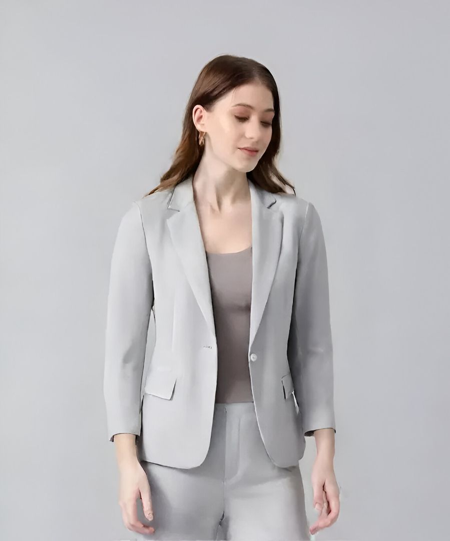 cadmon Women Solid Single Breasted Formal Blazer-picture-29