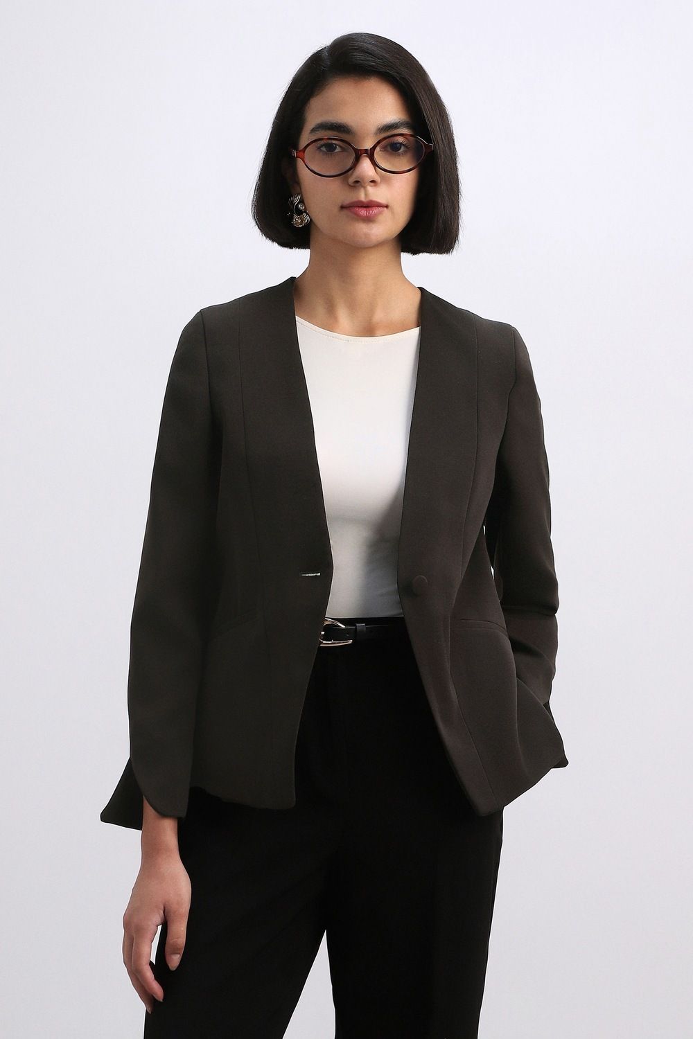 allen solly Women Solid Single Breasted Casual Blazer-picture-30