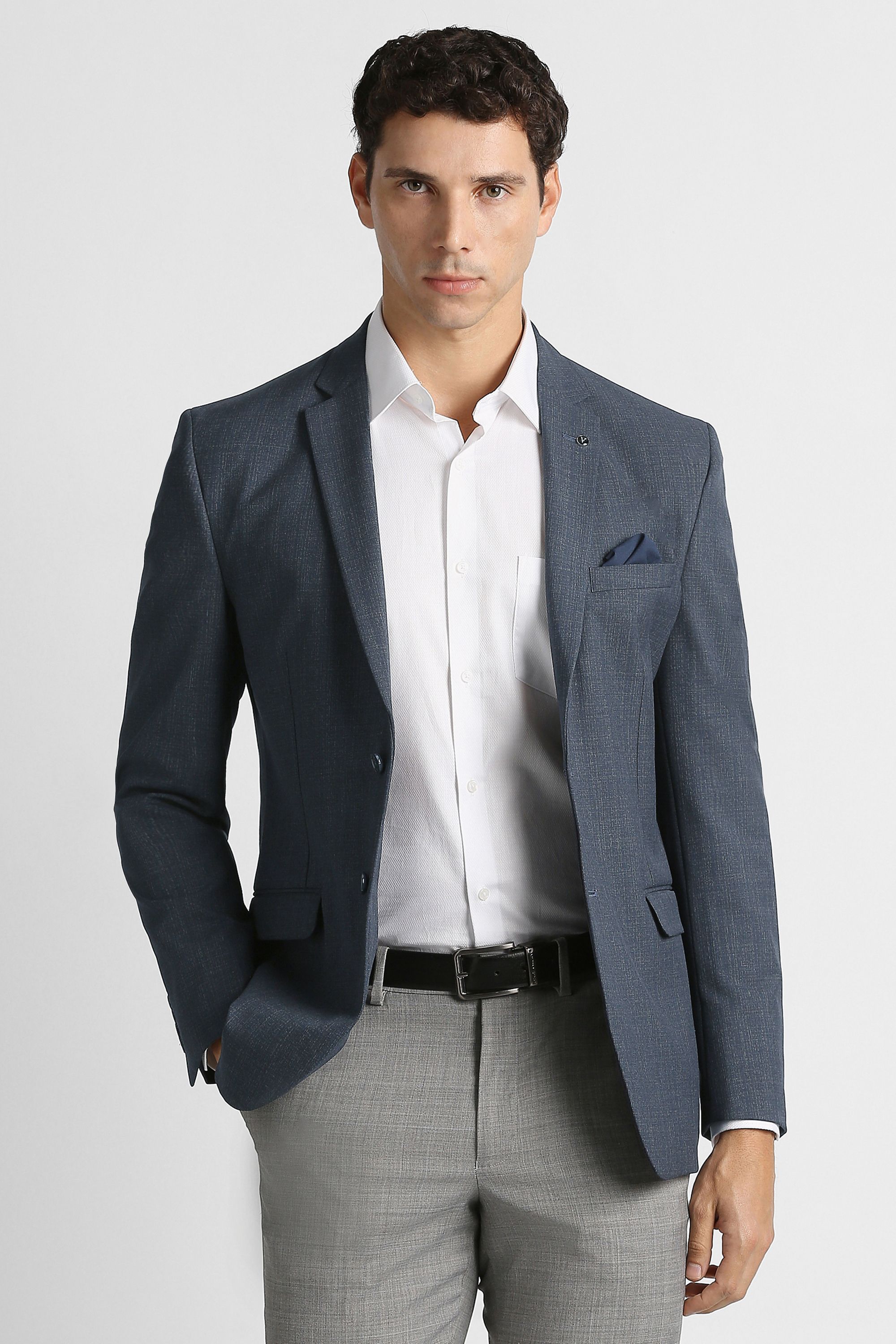 van heusen Men Self Design Single Breasted Formal Blazer-picture-19
