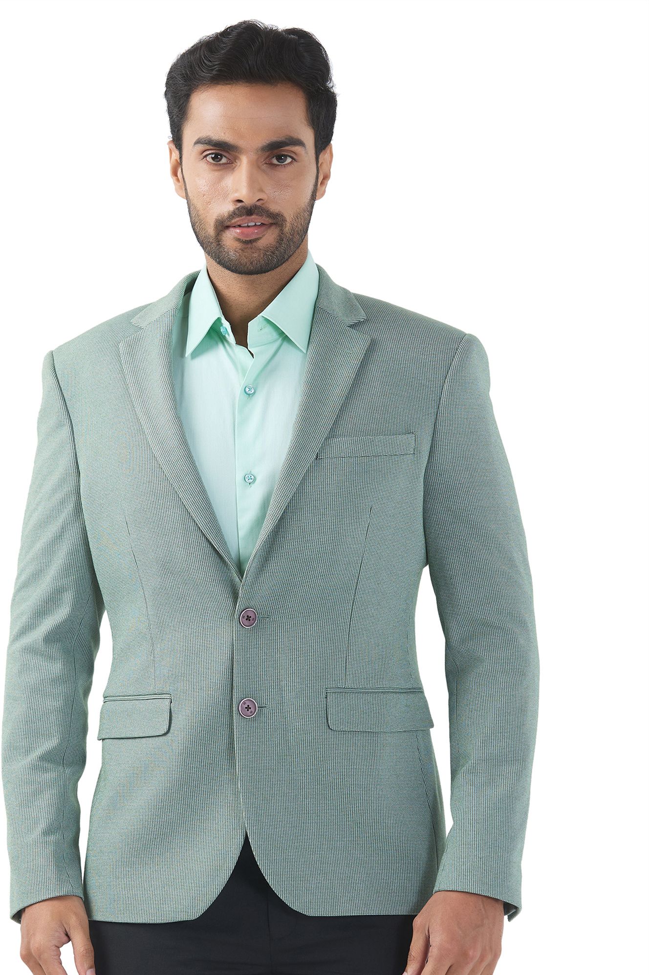 raymond Men Self Design Single Breasted Formal Blazer-picture-26