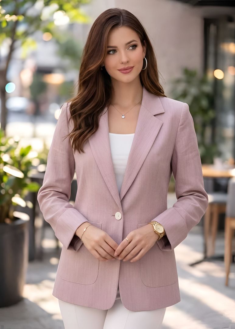 purever india Women Solid Single Breasted Casual Blazer-picture-13
